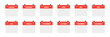Calendar mounts isolated vector icons on white background. Week calendar schedule. Business plan schedule.