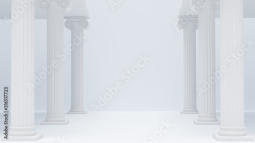 Fotografía Colonnade ancient Greek columns white antique background