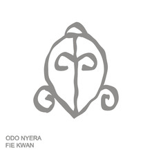 Vector Monochrome Icon With Adinkra Symbol Odo Nyera Fie Kwan