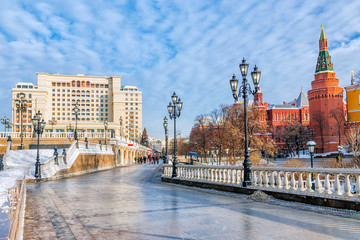 Wall Mural - winter view of the Alexander park in Moscow, Russia