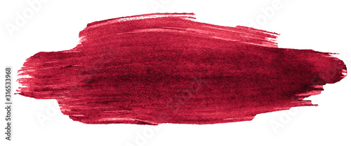 Cuadros en Lienzo Burgundy watercolor is a trendy color, bright, isolated spot with stains and borders