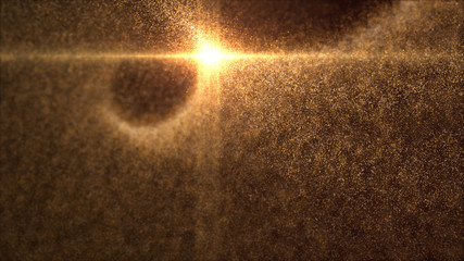 Fototapete - Defocus mysterious sparkling illuminated dust particles floating in the abyss for celebration and festive theme abstract texture background