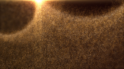 Fototapete - Defocus mysterious sparkling illuminated dust particles floating in the abyss for celebration and festive theme abstract texture background