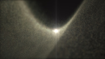Fototapete - Defocus mysterious sparkling illuminated dust particles floating in the abyss for celebration and festive theme abstract texture background