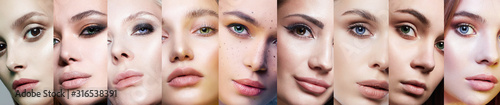 Fotomural Different female eyes. collage of beautiful women