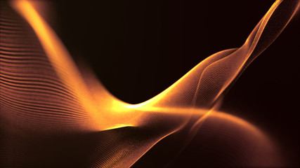 Fototapete - Defocus mysterious sparkling illuminated line particles floating in the abyss for celebration and festive theme abstract texture background