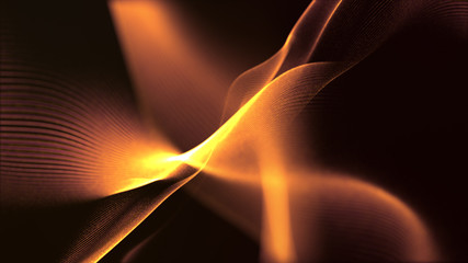 Fototapete - Defocus mysterious sparkling illuminated line particles floating in the abyss for celebration and festive theme abstract texture background