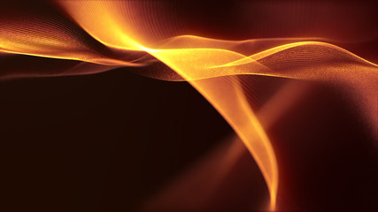 Fototapete - Defocus mysterious sparkling illuminated line particles floating in the abyss for celebration and festive theme abstract texture background