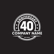 © dimensi design - 40th year anniversary emblem logo design vector template