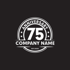 Wall Mural - 75th year anniversary emblem logo design vector template