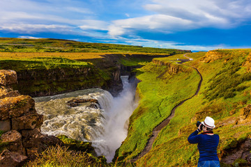 Wall Mural - The picturesque waterfall in Iceland - Gullfoss