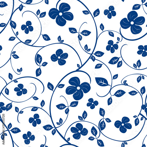 Fotografía Chinese seamless porcelain floral pattern background
