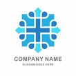 Geometric Ornament Cross Business Company Vector Logo Design