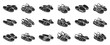 Fashion sandal vector illustration set on white background . Summer shoe of sandal black vector set icon. Isolated black icon summer footwear.