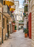 Fototapeta Perspektywa 3d - Scenic sight in old town Bari, Puglia (Apulia), southern Italy.