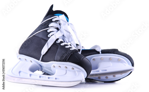 Pair of ice hockey skates isolated on white Wallpaper Mural