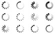 Loading symbols set. Round download shapes collection. Menu vector wait elements