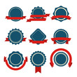 Vintage empty badges set. Round emblems for design. Classic template. Vector design elements