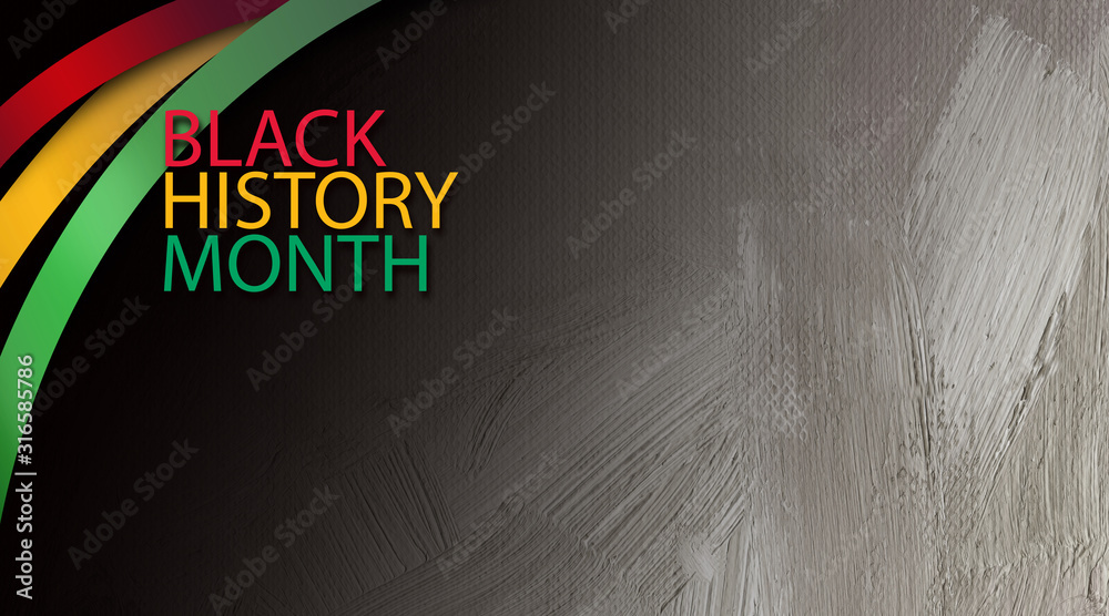 Black History Month title treatment with ribbons graphic background - obrazy, fototapety, plakaty 