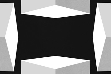 Poster - 3d rendering. Separating White square box on black background.