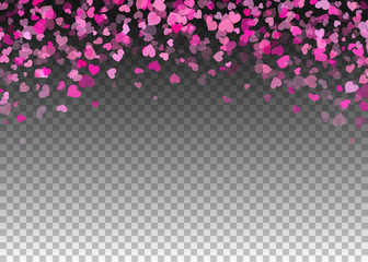 Wall Mural - Heart confetti falling background valentine s love