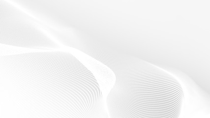 Canvas Print - dot white gray wave light technology texture background. abstract big data digital concept. 3d rende