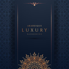 Poster - Luxury mandala background with golden arabesque pattern arabic islamic east style.decorative mandala for print, poster, cover, brochure, flyer, banner.