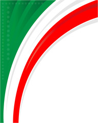 Wall Mural - Italian flag corner frame background with empty space for your text.