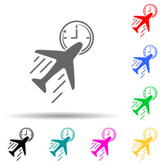Poster - plane speed multi color style icon. Simple glyph, flat vector of speed icons for ui and ux, website or mobile application
