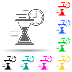 Poster - sand-glass speed multi color style icon. Simple glyph, flat vector of speed icons for ui and ux, website or mobile application