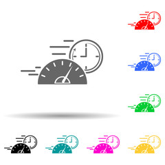 Poster - car speedometer multi color style icon. Simple glyph, flat vector of speed icons for ui and ux, website or mobile application