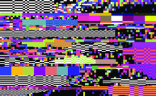 Abstract Webpunk And Vaporwave Style Background With Pixelated Glitched Screen. Generative Computer Art.
