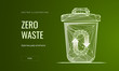 Zero waste low poly landing page vector template