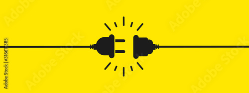 Fotomural Electric socket with a plug