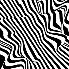 Poster - Hallucination. Optical illusion. Twisted illustration. Abstract futuristic background of stripes. Dynamic wave. Vector.