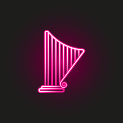 Poster - harp neon style icon. Simple thin line, outline vector of theatre icons for ui and ux, website or mobile application