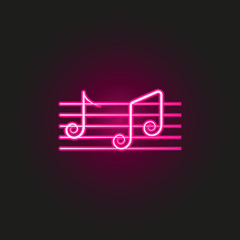 Poster - notes music neon style icon. Simple thin line, outline vector of theatre icons for ui and ux, website or mobile application