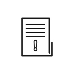 Poster -  Document and exclamation mark. Vector icon isolated on white background.