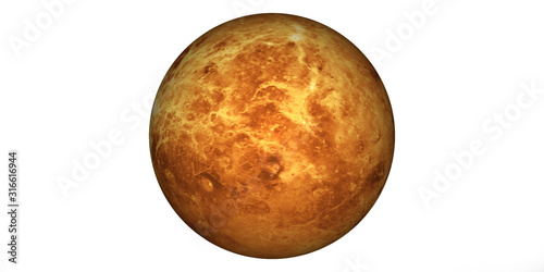 planet Venus white background Tableau sur Toile