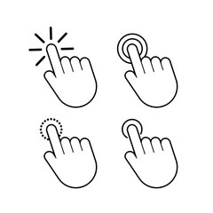 Aufkleber - Set Hand cursor icon click. Vector stock illustration.
