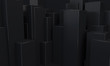 abstract 3d minimalistic dark black background looks like city skyscrappers