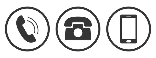 Wall Mural - set of vector phone icons. contact us button