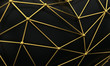 abstract 3d minimalistic dark black background with golden borders