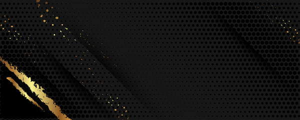 Aufkleber - Abstract art gold design black background universal dressing luminous shiny color golden