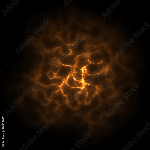 Fotomural glowing electric plasma clouds on black background