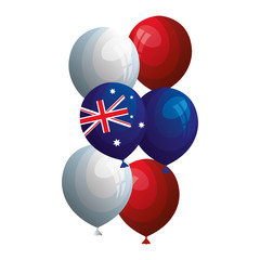 Poster - set balloons helium with flag australia