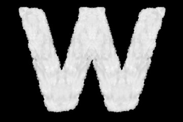 Wall Mural - Letter W font shape element made of clouds on black background ready for mask or blending modes