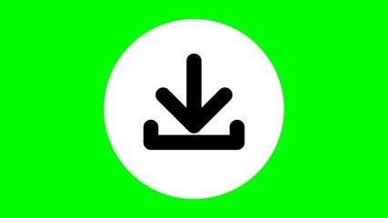 Poster - animation of download icon arrow. moving of download icon on green background