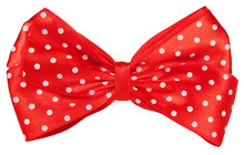 Red Dotted Bow Tie For Decoration Hair Or Gift Wrap