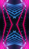 Fototapeta Przestrzenne - Dark neon background with lines and rays. Blue and pink neon. Abstract futuristic background. Night scene with neon, light reflection.